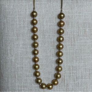 LOFT Gold & Silver Tone Colored Beads Faux Pearl Necklace 33” Slips Over Head
